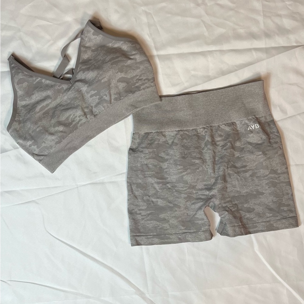 Aybl Gray Camo Shorts Set